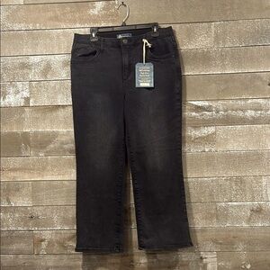 Democracy faded black barely boot tummy control Jean size 12